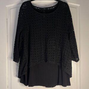 Any Wear by Catherine’s eyelet blouse with camisole. Raised front, slit in back